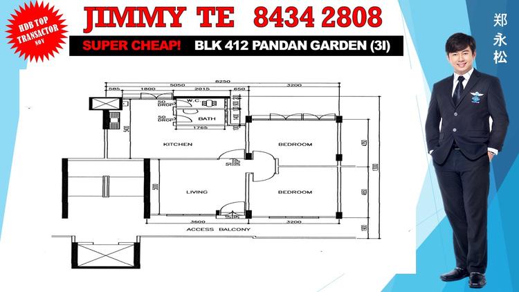 Blk 412 Pandan Gardens (Jurong East), HDB 3 Rooms #123718442